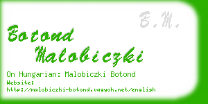 botond malobiczki business card